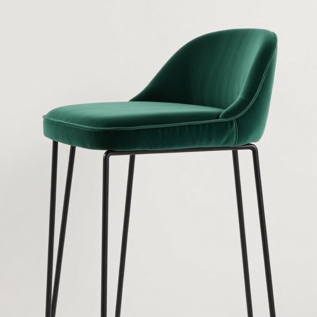 Tabouret velours vert