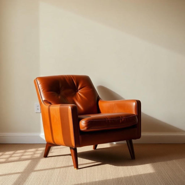 Fauteuil cuir cognac